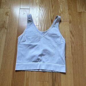 Alala Reversible White Ribbed Tank Top